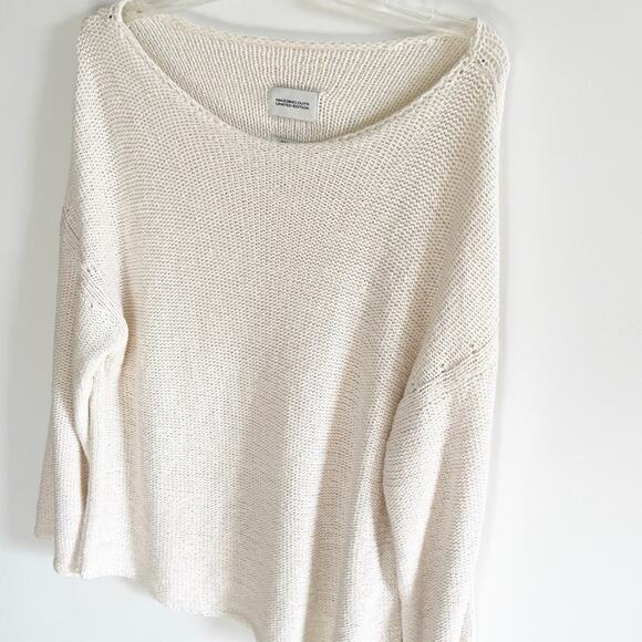 Massimo Dutti Cream Knit Open Neck Sweater - Picture 5 of 12